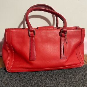 Red Leather Vintage Coach Handbag